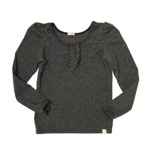 LULU + ROO Girl's Dark Grey Long Sleeve Shirt Size 6/7